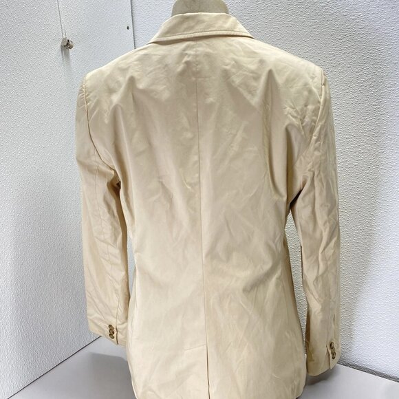Tory Burch Women’s Polished Poplin Double-Breasted Jacket Size 12 Palestone - Picture 8 of 15